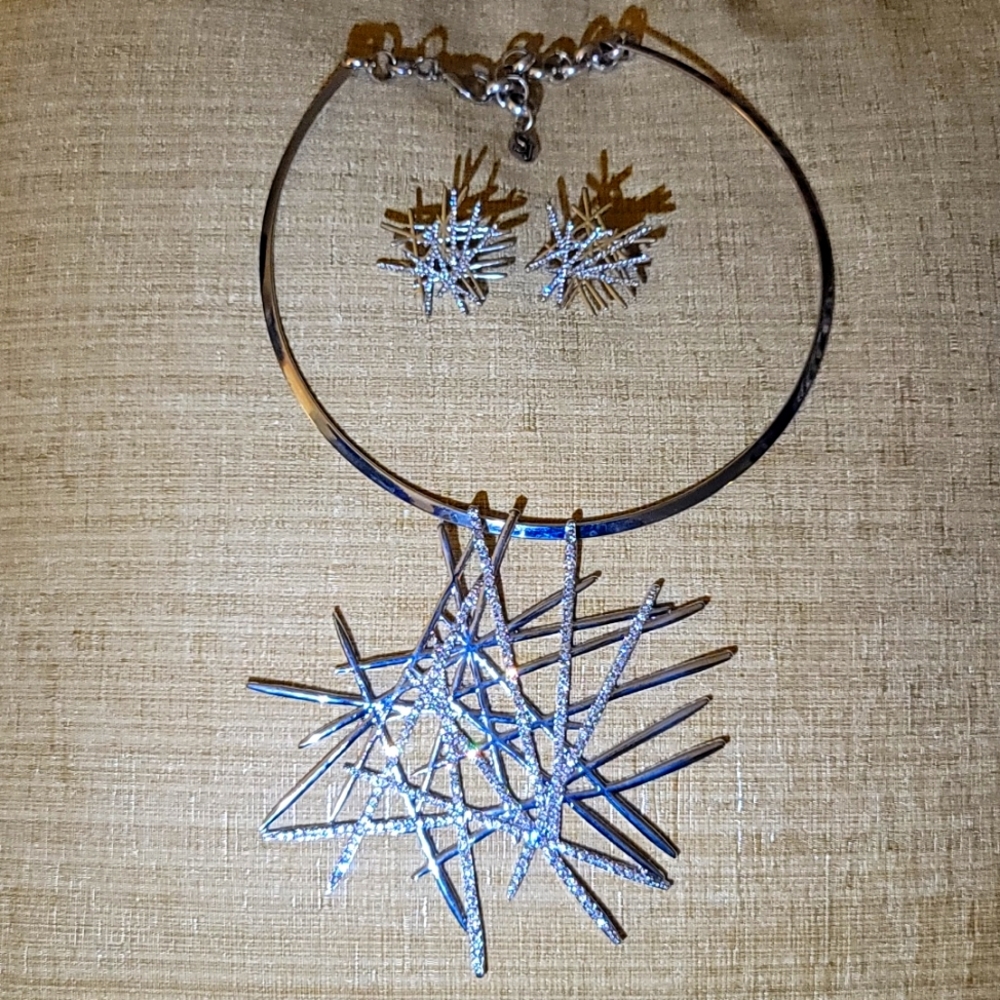 Sassy Jones Silver Origami Necklace.
